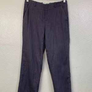 Elevenses Anthropologie Women's Pants Gray Linen Blend Size 0